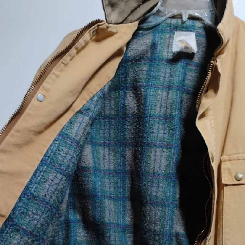 Carhartt Tan Men's Field Blanket Lined Duck Hunting Vtg Jacket (BX81) - Picture 6 of 11